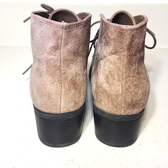 Women's Tan And Black Suede Lace-Up Booties White Mountain Size 9 - Picture 3 of 9